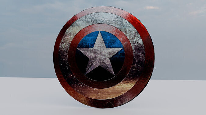 Captain America Shield Low-poly 3D model