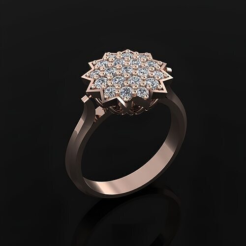 Flower Ring 3D print model