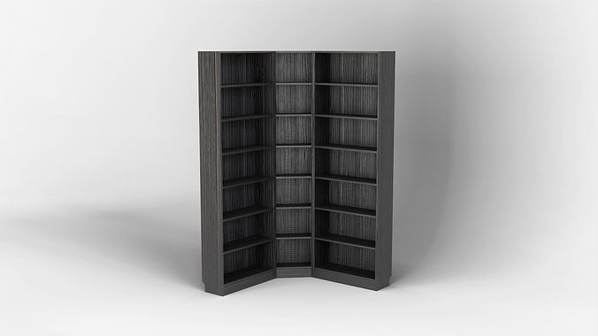Bookshelf 02 - Black Oak 3D model