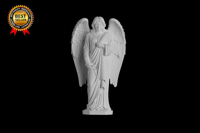 Serene Angel with Wings 3D Printable Statue 3D print model