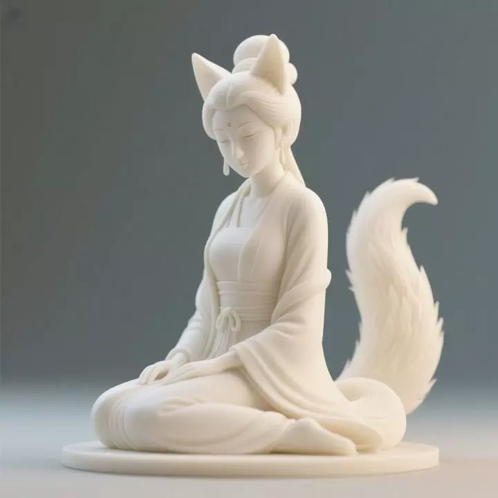 1145 Fox Spirit Woman in Pu Song Ling Style beast 3D print model_0