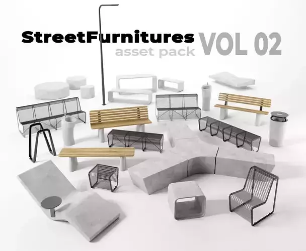 Street Furniture Asset Pack -02- 3D model