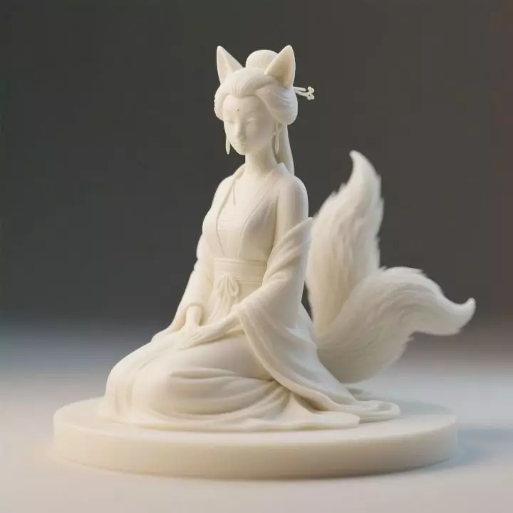 1146Fox Spirit Woman in Pu Song Ling Style beast 3D print model_0