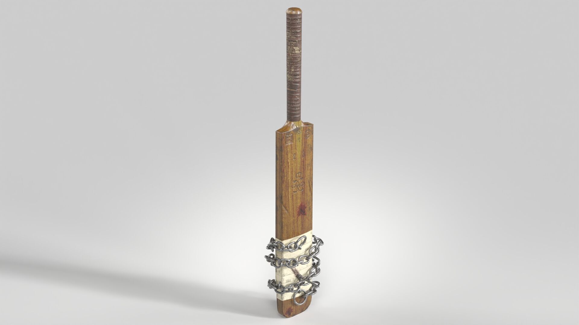 Cricket Bat Melee Weapon Low-poly 3D model_3