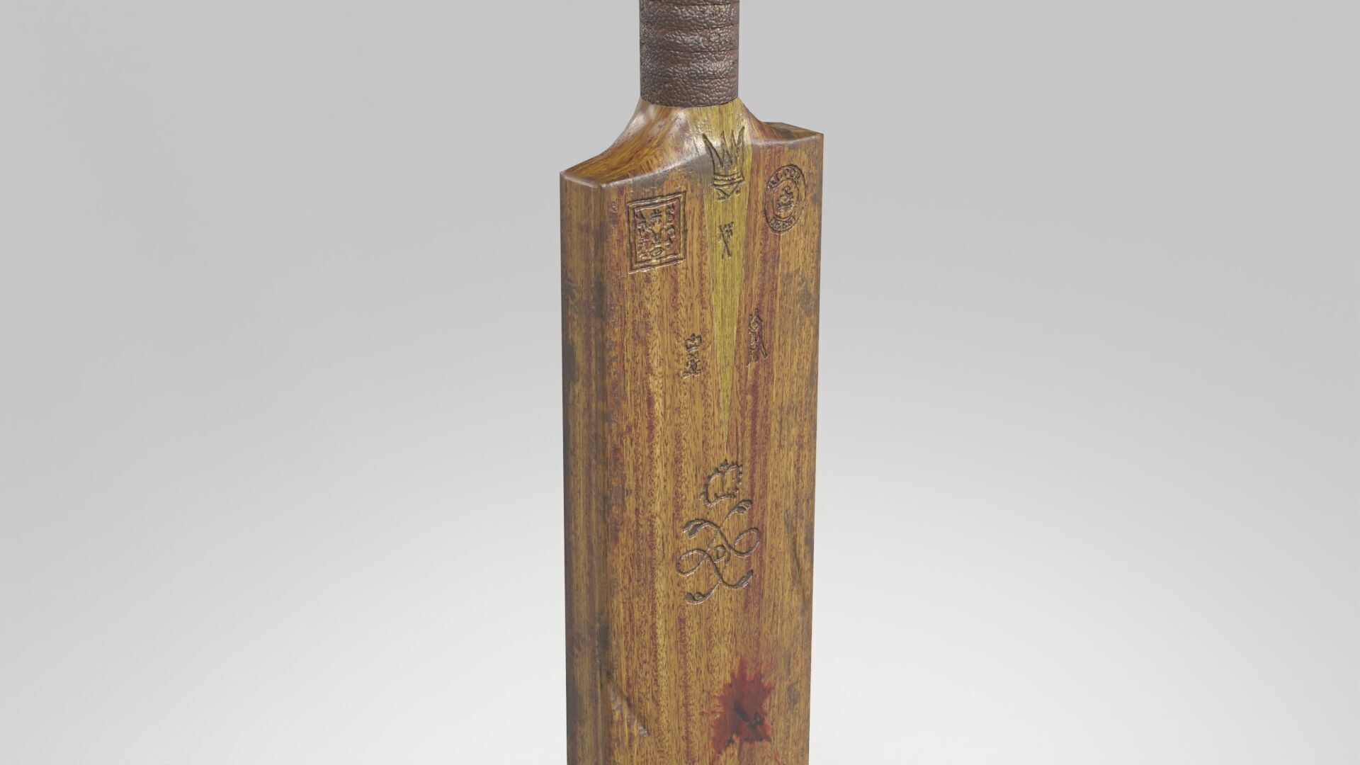 Cricket Bat Melee Weapon Low-poly 3D model_8