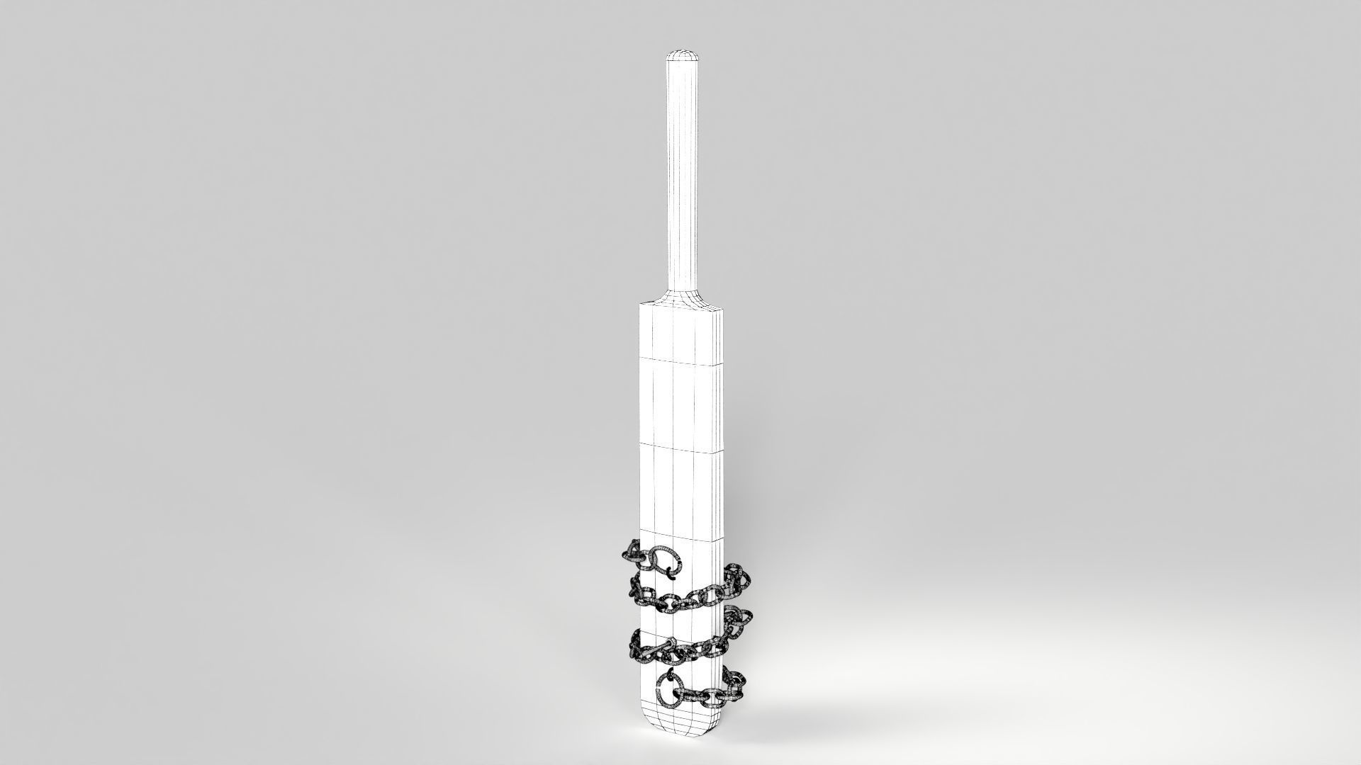 Cricket Bat Melee Weapon Low-poly 3D model_2
