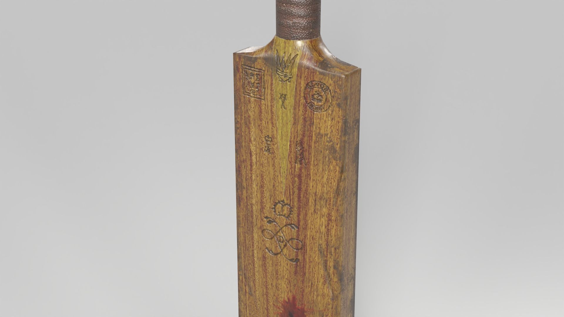 Cricket Bat Melee Weapon Low-poly 3D model_9