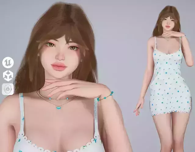 Pretty Girl 01 - Game-Ready