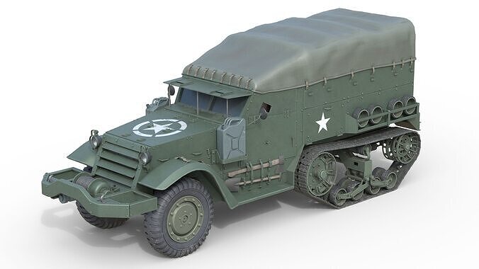 M5 Half Track Carrier   Low-poly 3D model