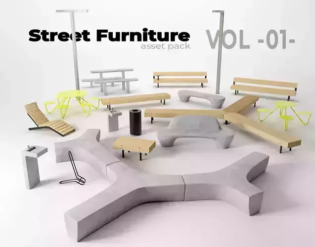 Street Furniture Asset Pack -01- 3D model