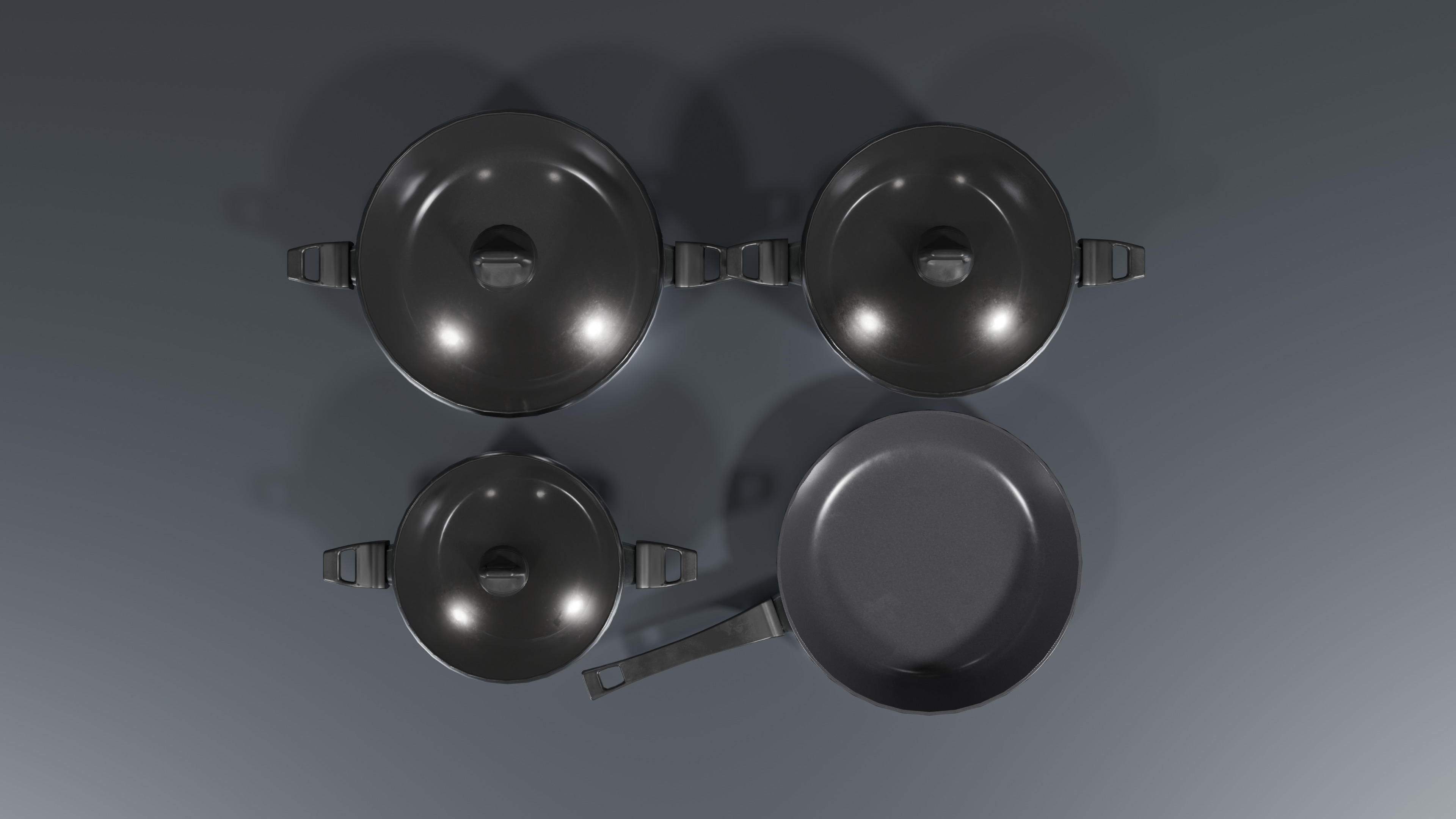 Granite Cookware Set Low-poly 3D model_6