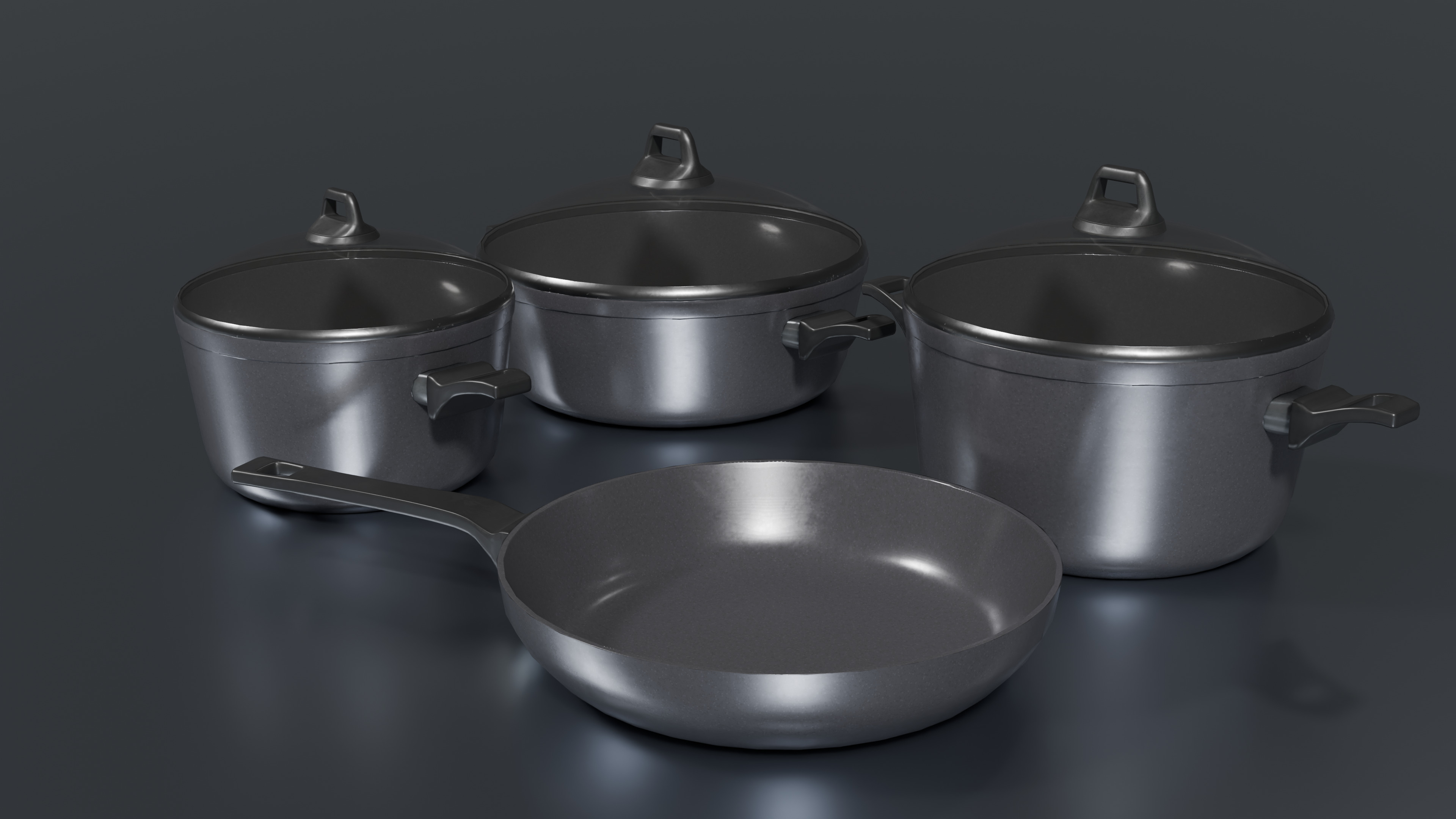 Granite Cookware Set Low-poly 3D model_14