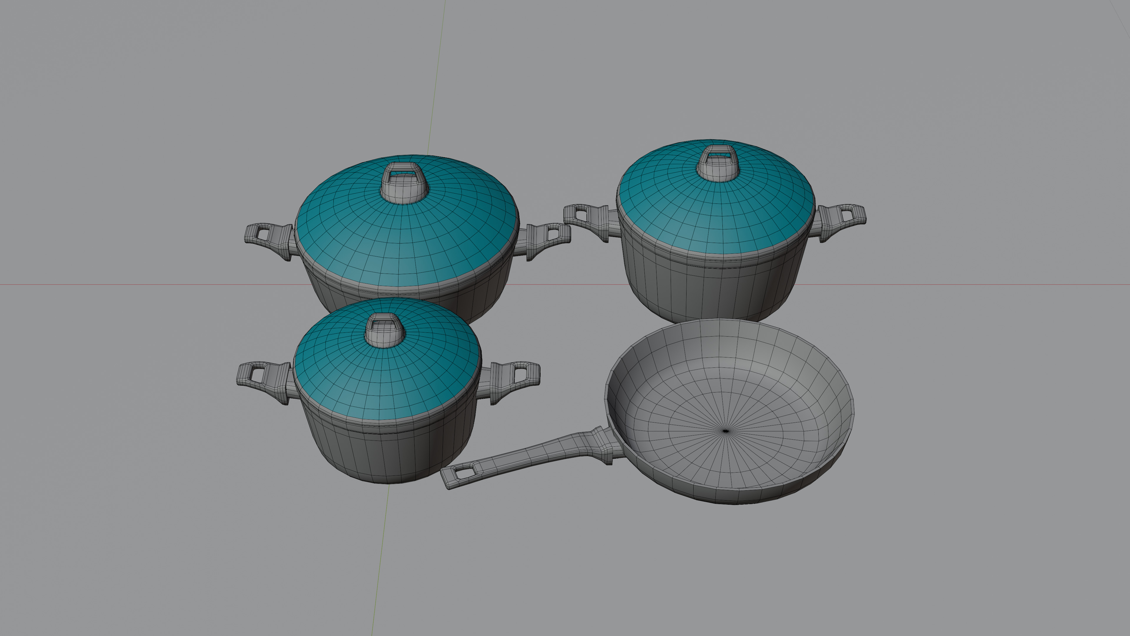 Granite Cookware Set Low-poly 3D model_8