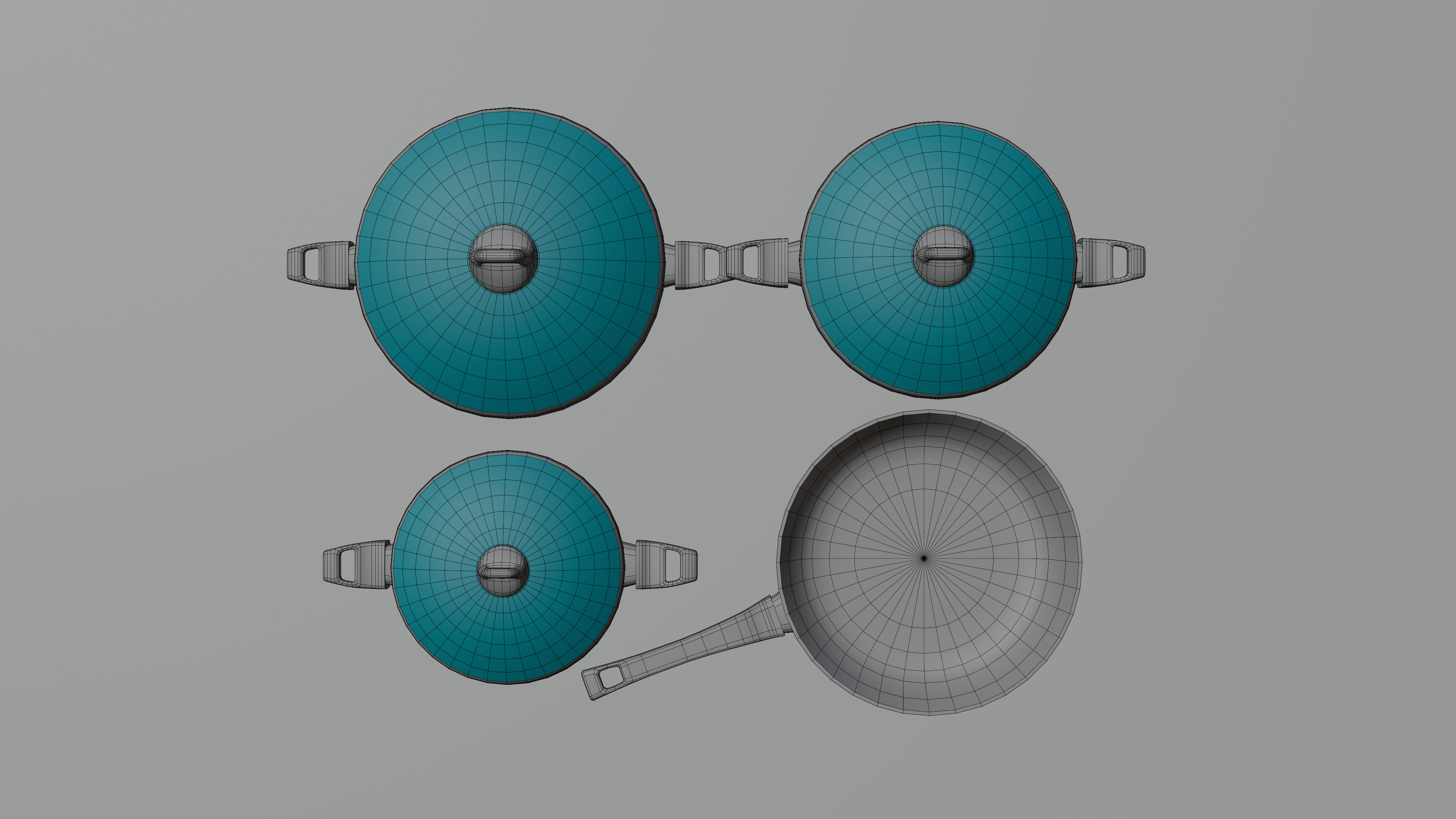 Granite Cookware Set Low-poly 3D model_13