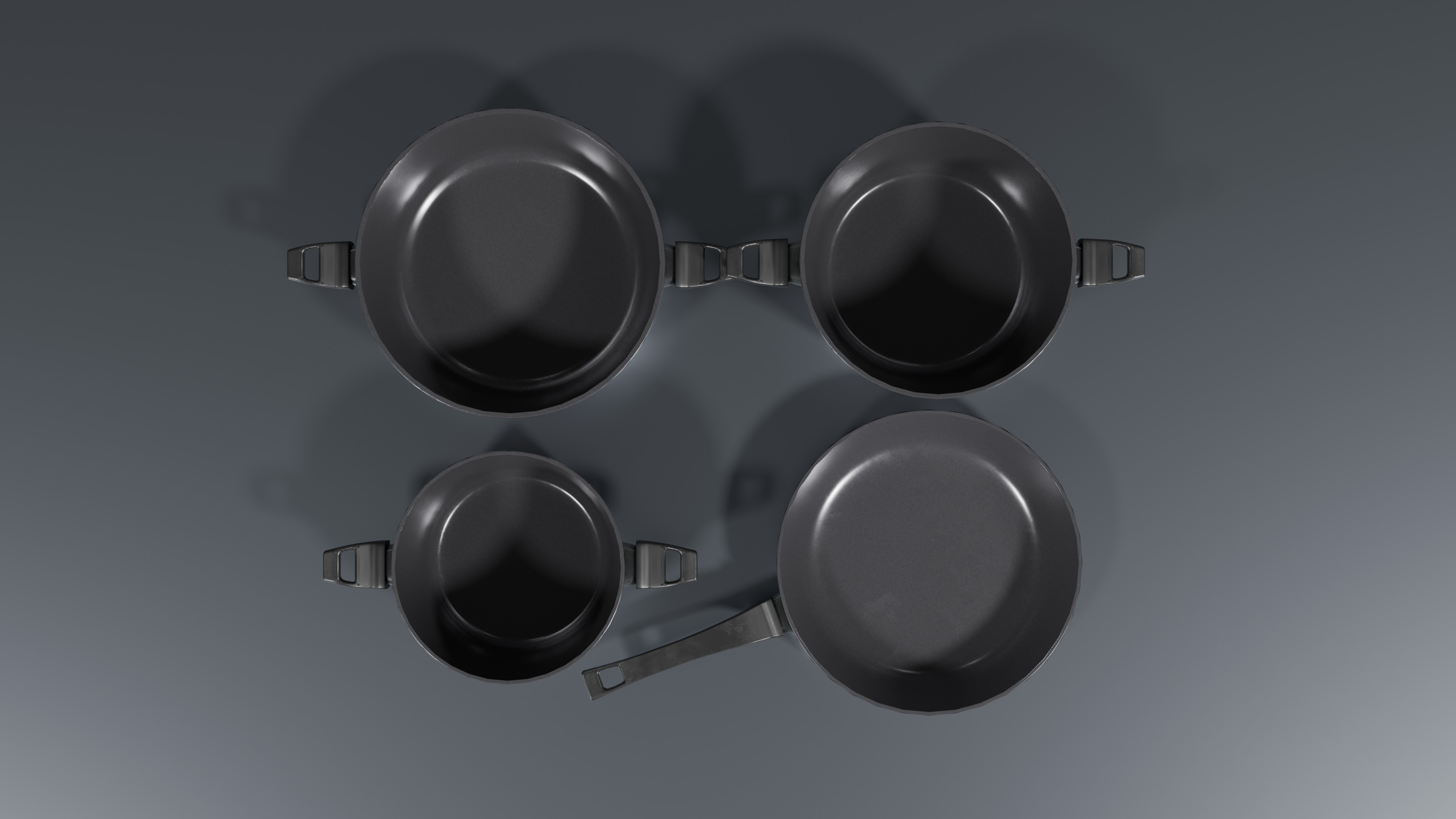 Granite Cookware Set Low-poly 3D model_7
