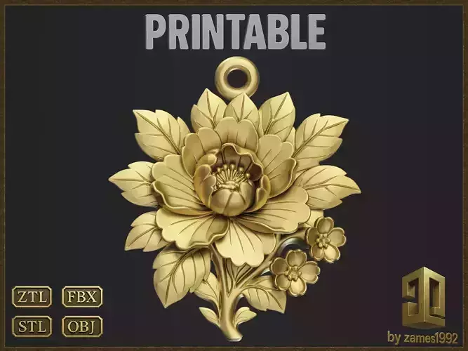 Elegant Floral Pendant