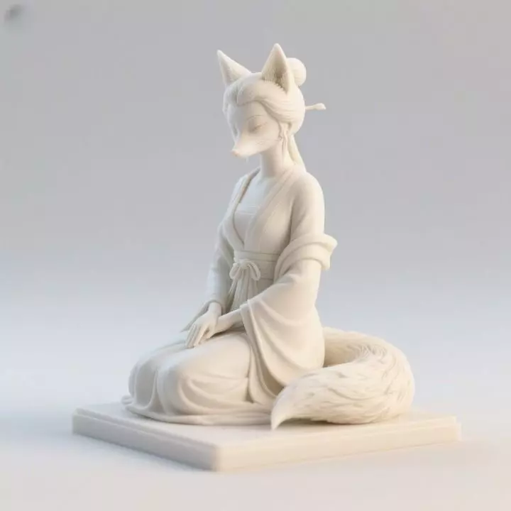 1148Fox Spirit Woman in Pu Song Ling Style beast 3D print model