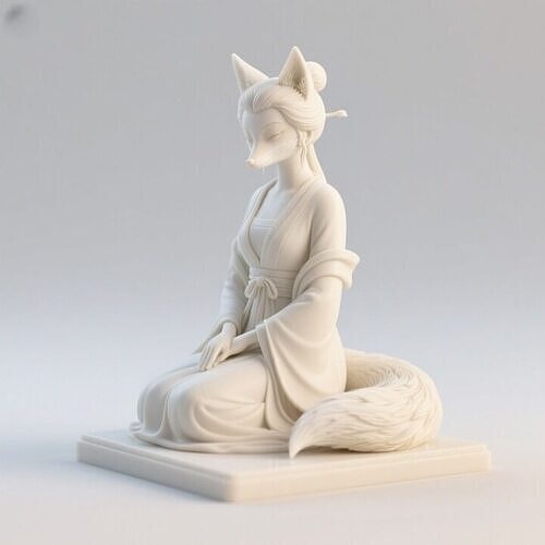 1148Fox Spirit Woman in Pu Song Ling Style beast 3D print model