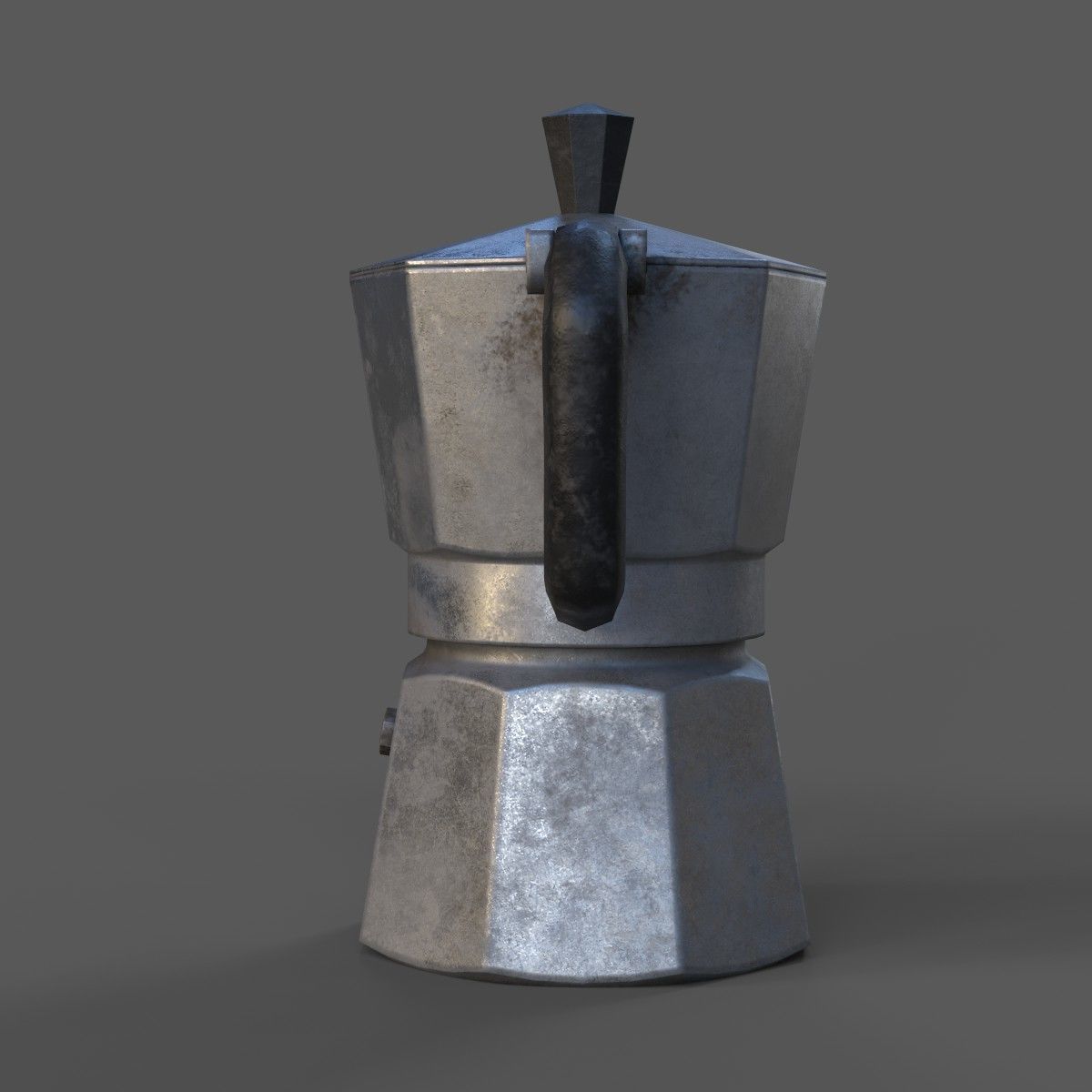 Worn Italian Moka Pot Realistic PBR Textured 3D Model 3D model_2