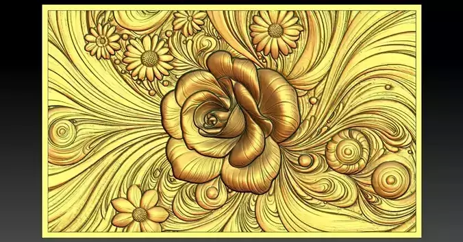 20 Rose CNC Relief Model