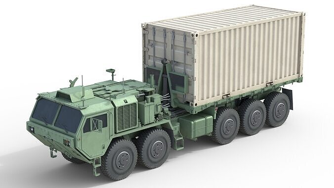 Oshkosh PLS A1 M1074A1 Contianer Truck   Low-poly 3D model