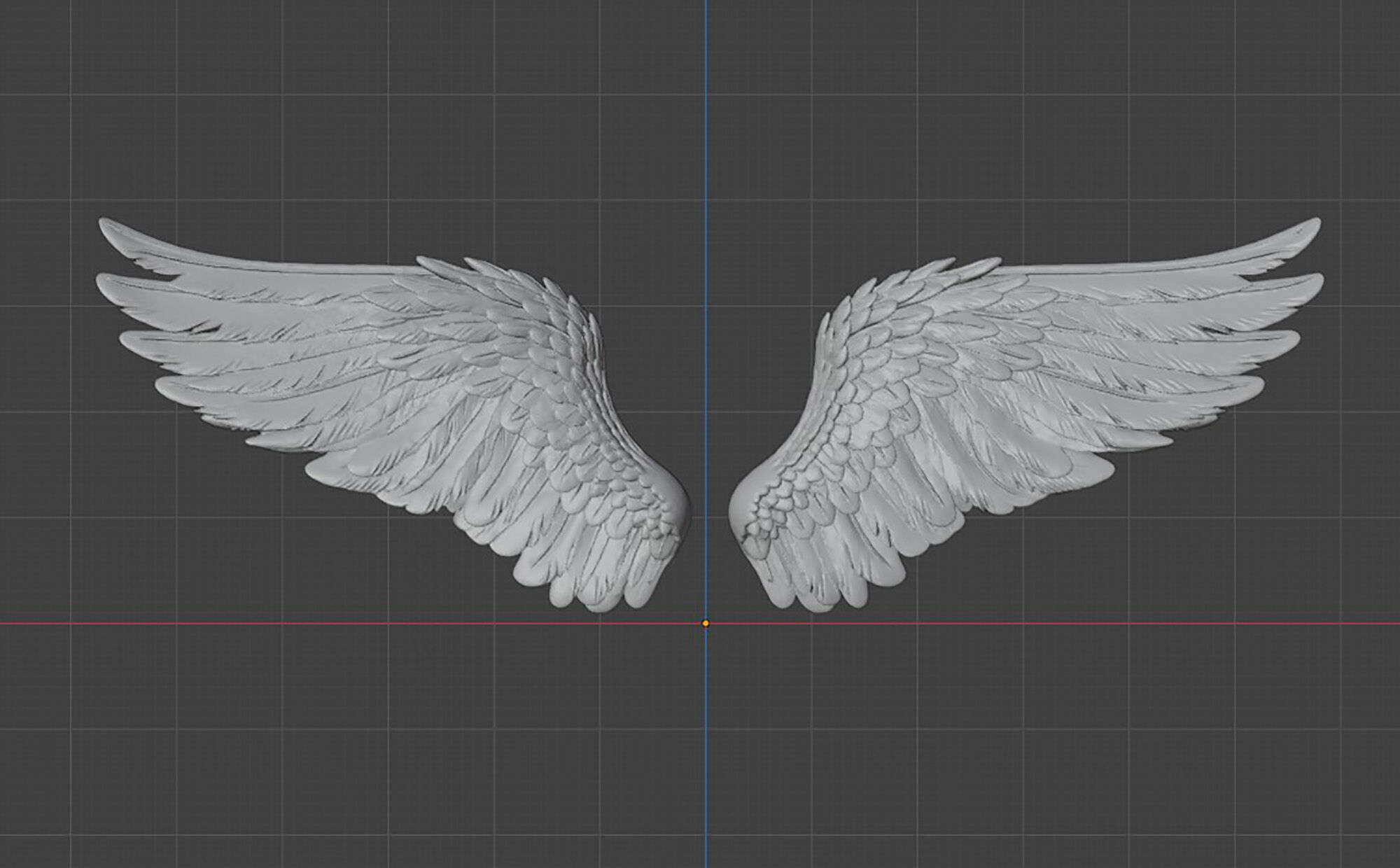 3D Model Sculpture of a Pair of Angel Wings in Flight 3D print model_2