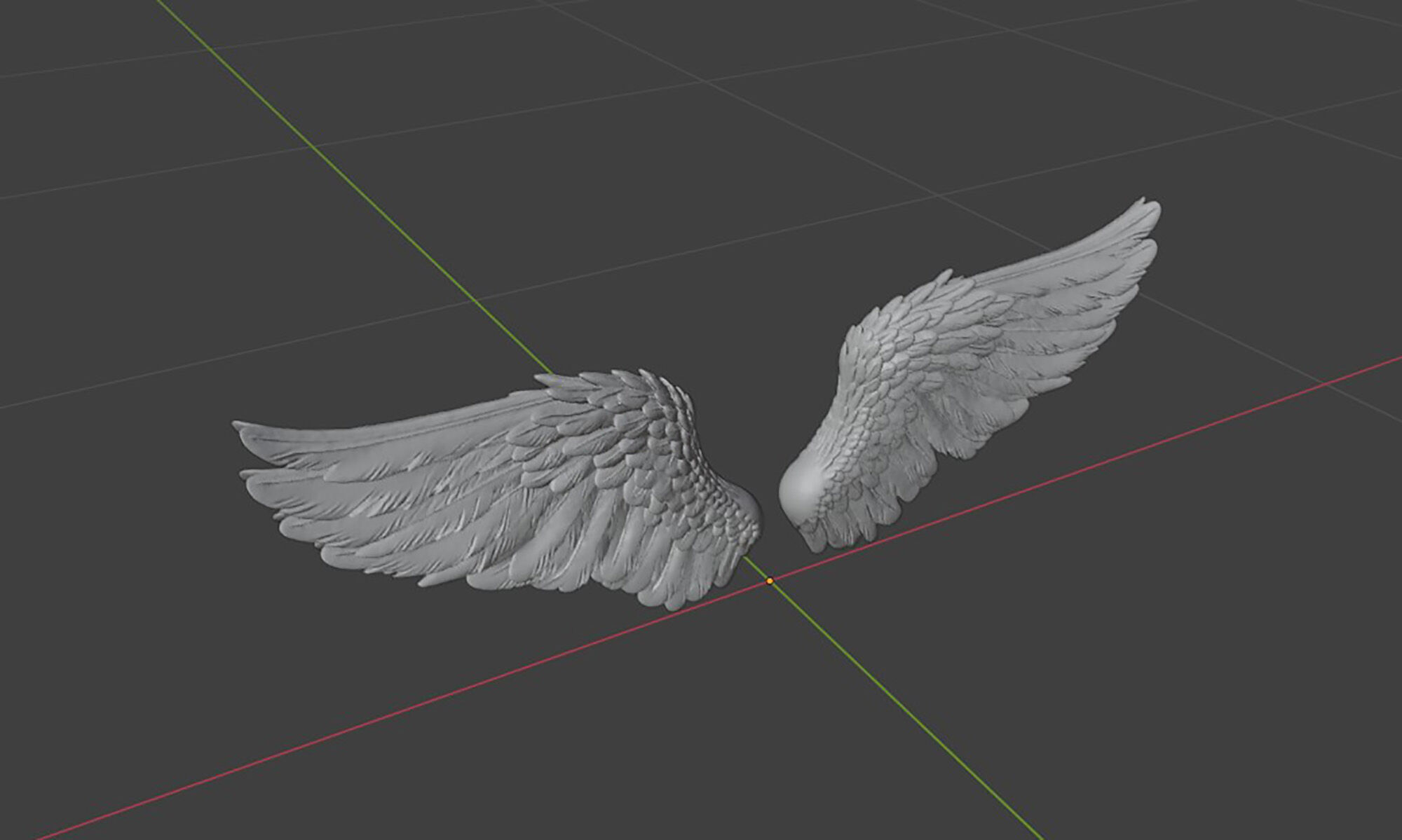3D Model Sculpture of a Pair of Angel Wings in Flight 3D print model_4