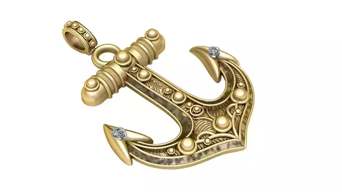 Anchor pendant  3D printable model      