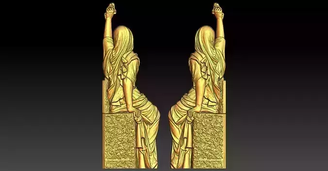 2 Girl CNC Relief Model 3D print model
