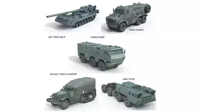 5 Military Vehicles Collection v35