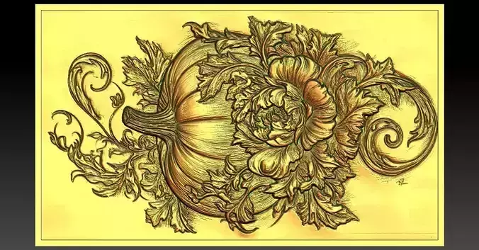 1 pumpkin CNC Relief Model