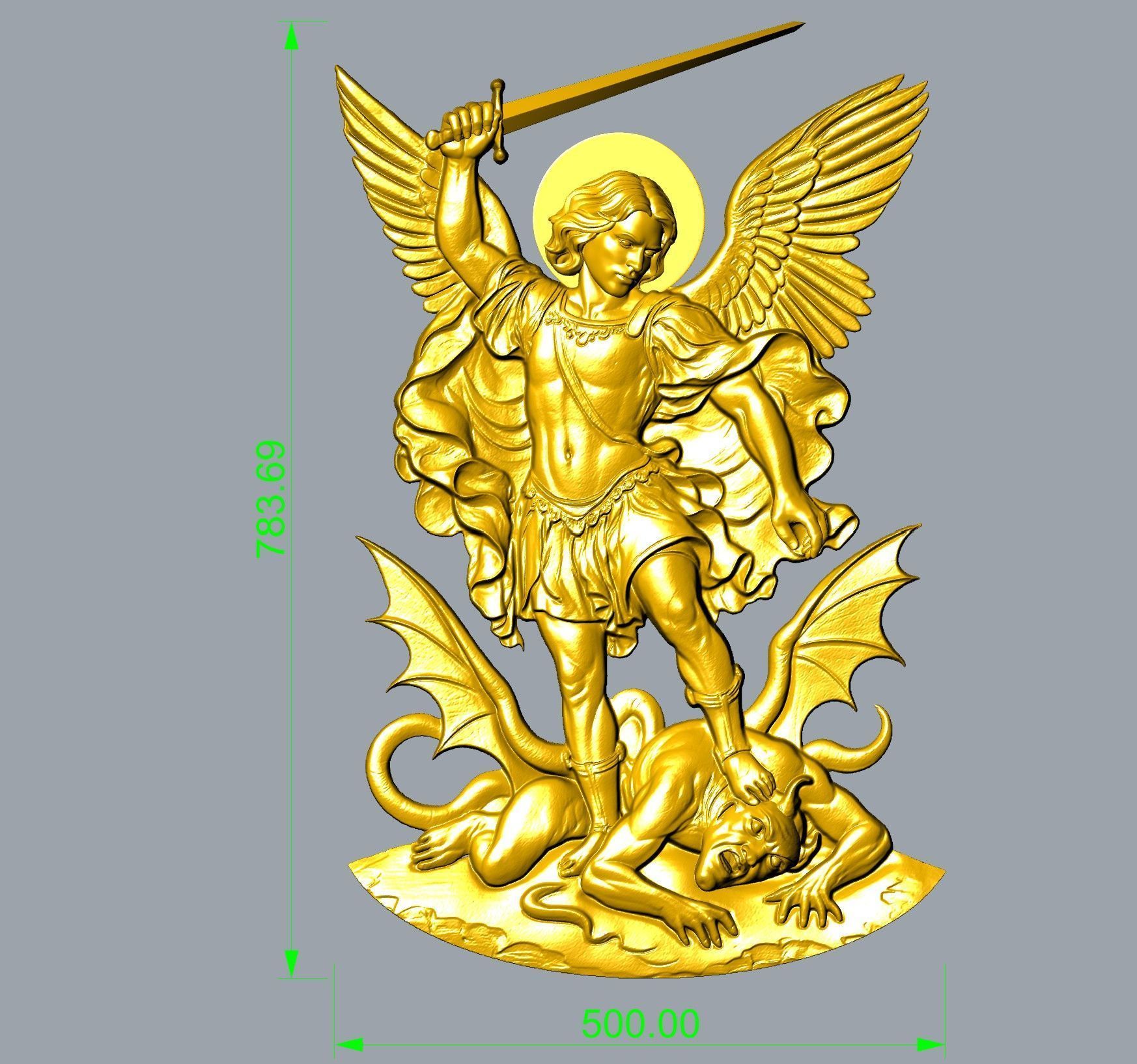 Archangel Michael Relief  3D print model_3