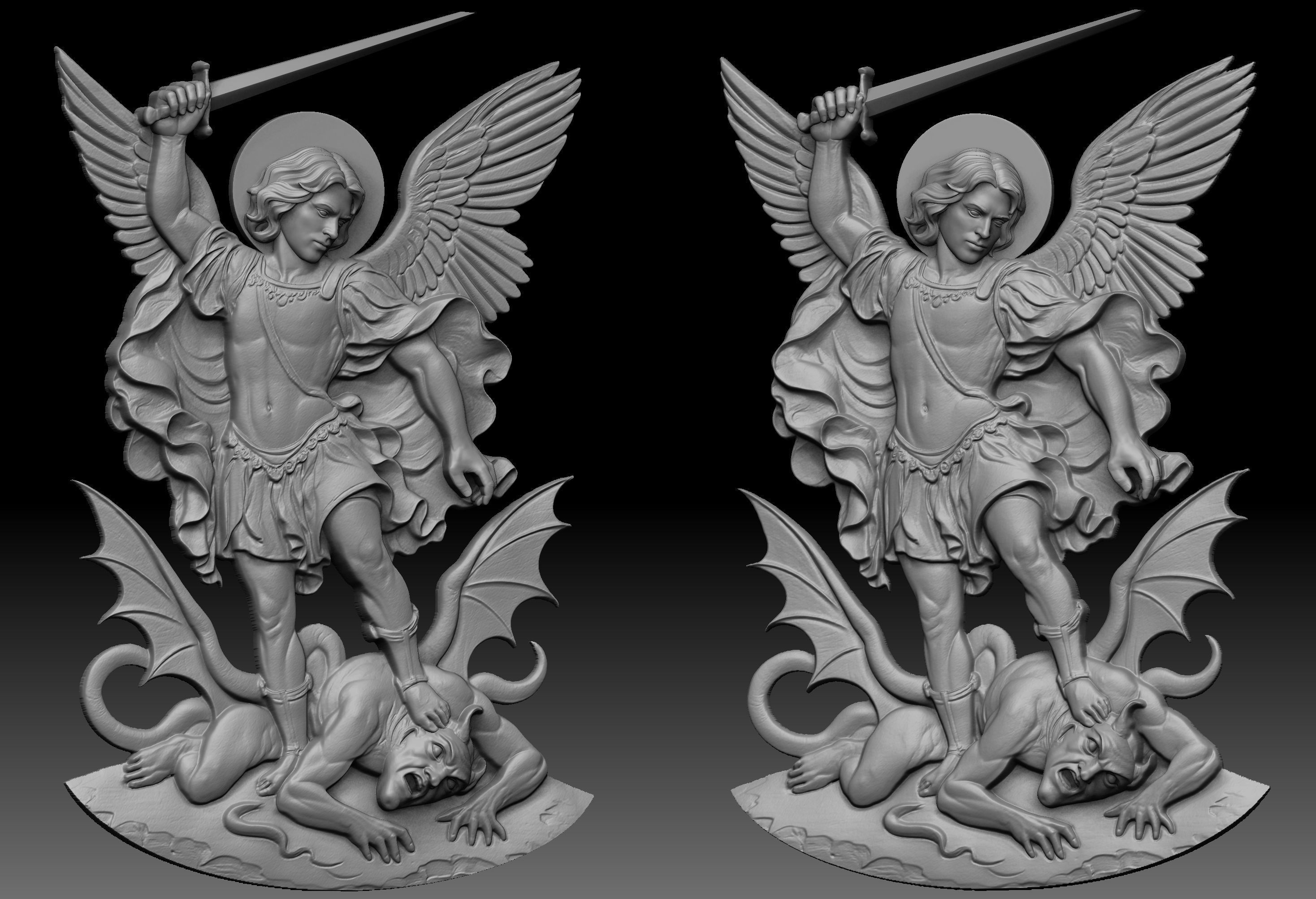 Archangel Michael Relief  3D print model_1