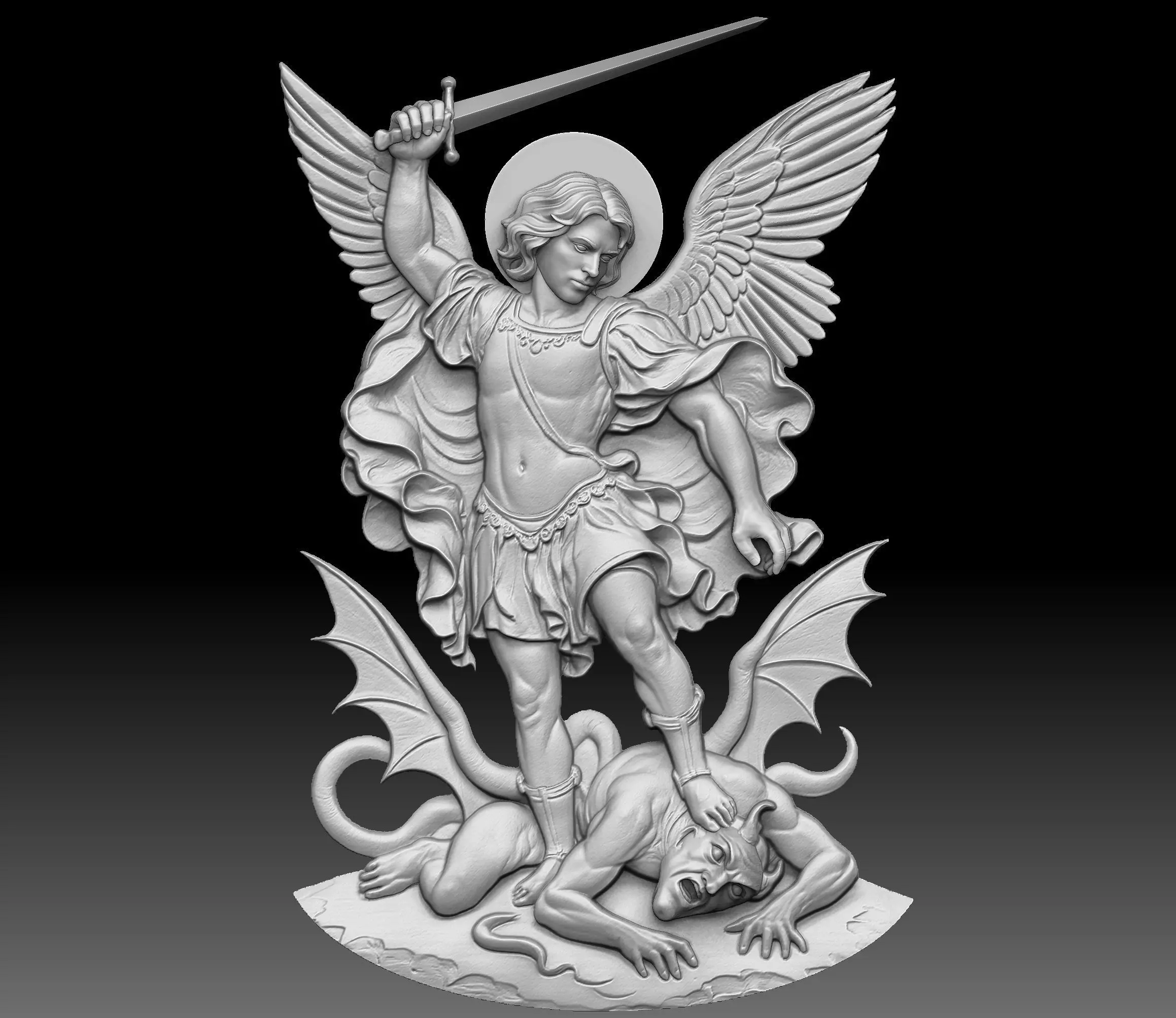 Archangel Michael Relief  3D print model_0
