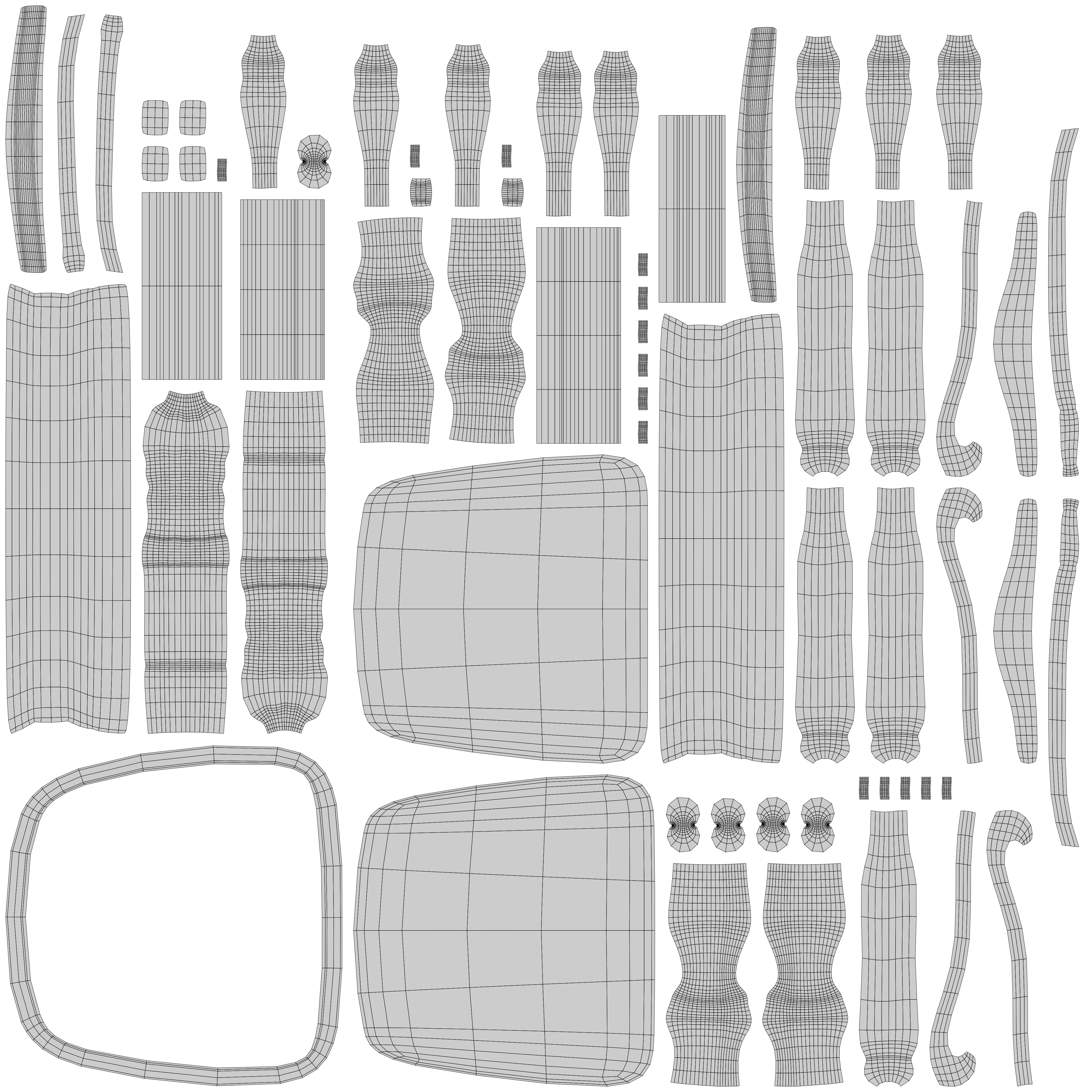 Rocking Chair - Low Poly Game Ready - PBR 4K  Low-poly 3D model_7