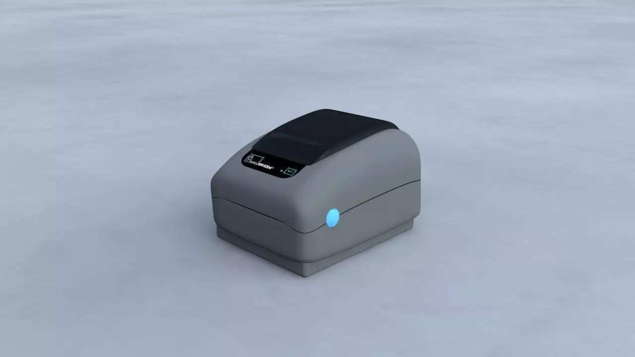 Zebra Small Label Printer Free low-poly 3D model_0