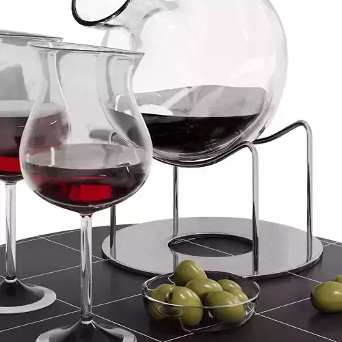 N8 Modern Wine Decanter Set with Glasses and Olives