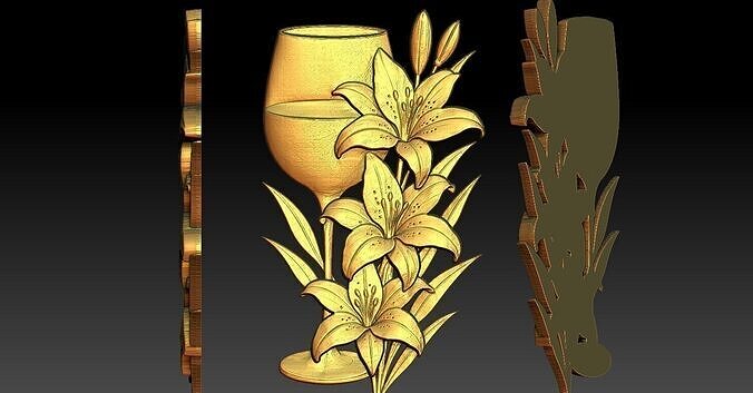 2 Lily CNC Relief Model 3D print model