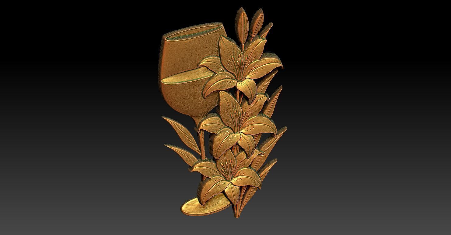 2 Lily CNC Relief Model 3D print model_5