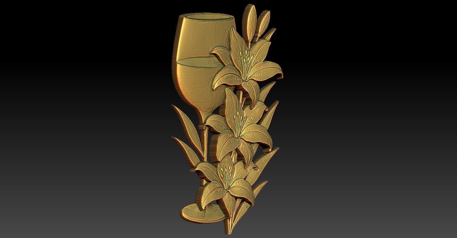 2 Lily CNC Relief Model 3D print model_1