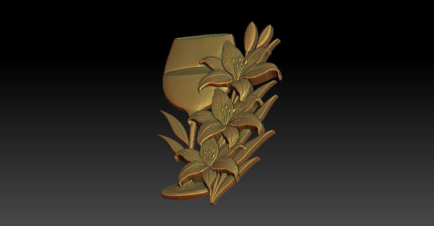 2 Lily CNC Relief Model 3D print model_2
