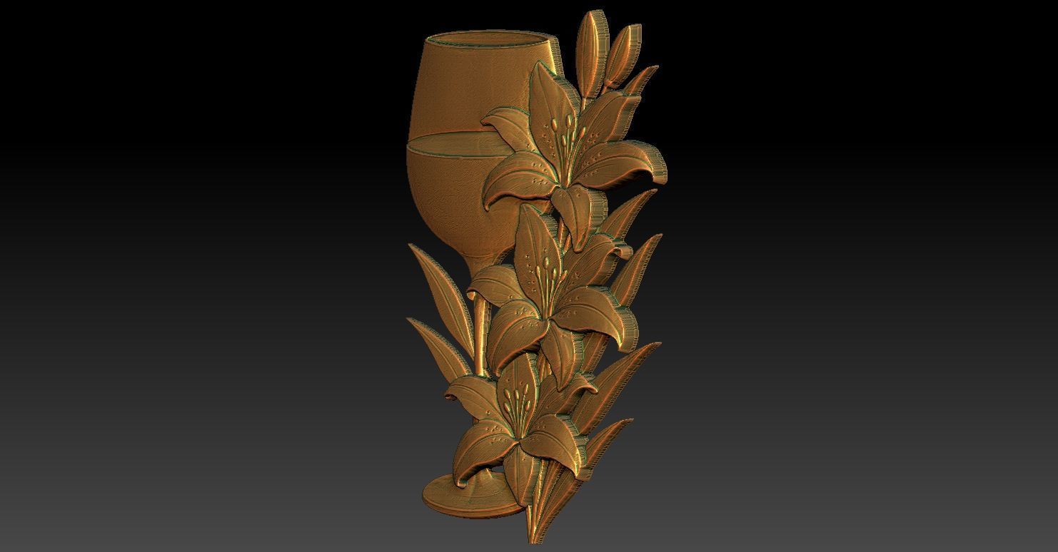 2 Lily CNC Relief Model 3D print model_3