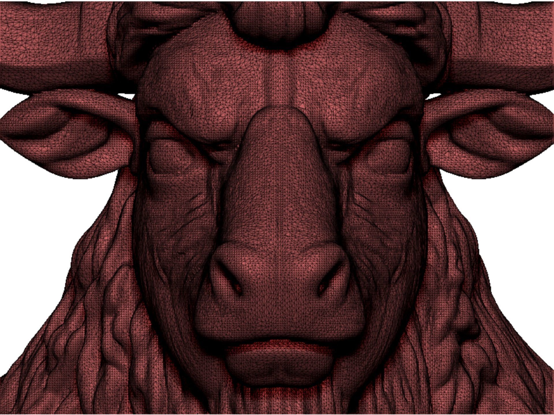bison head bust 3D print model_7