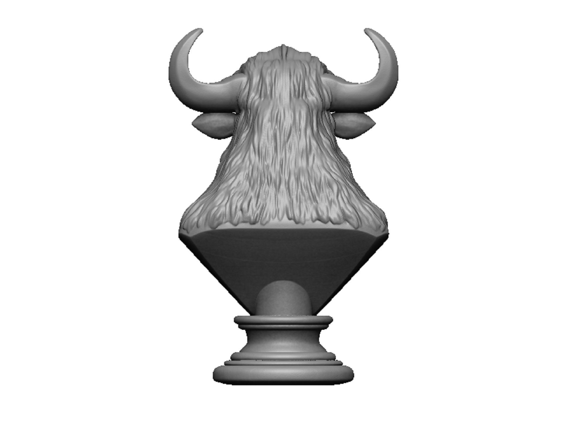 bison head bust 3D print model_2