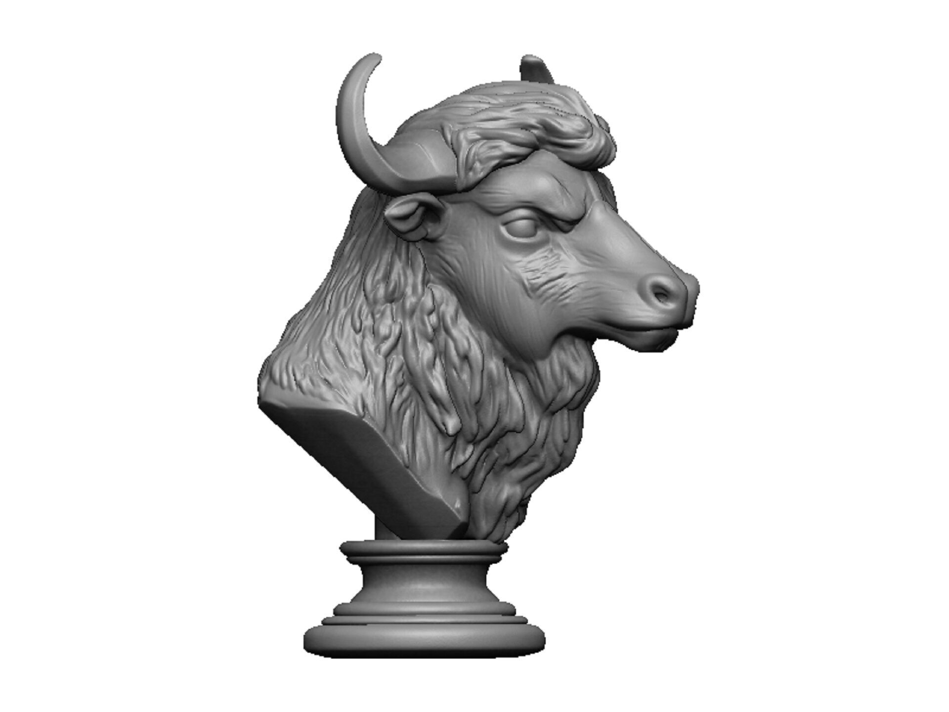 bison head bust 3D print model_1