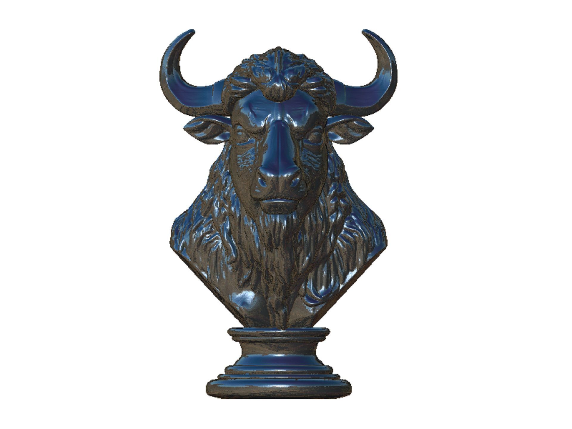 bison head bust 3D print model_5
