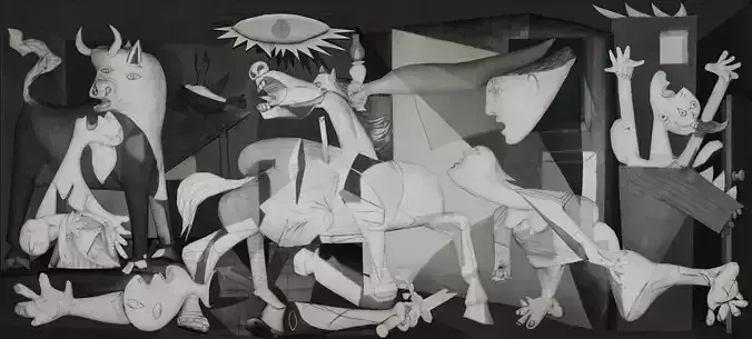 3D Guernica painting by Pablo Picasso 