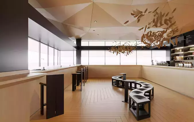   restaurant  cafe  Interior scene 74