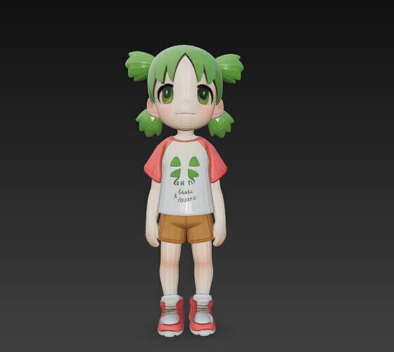 Anime Girl Character - Yotsuba Koiwai  Free low-poly 3D model