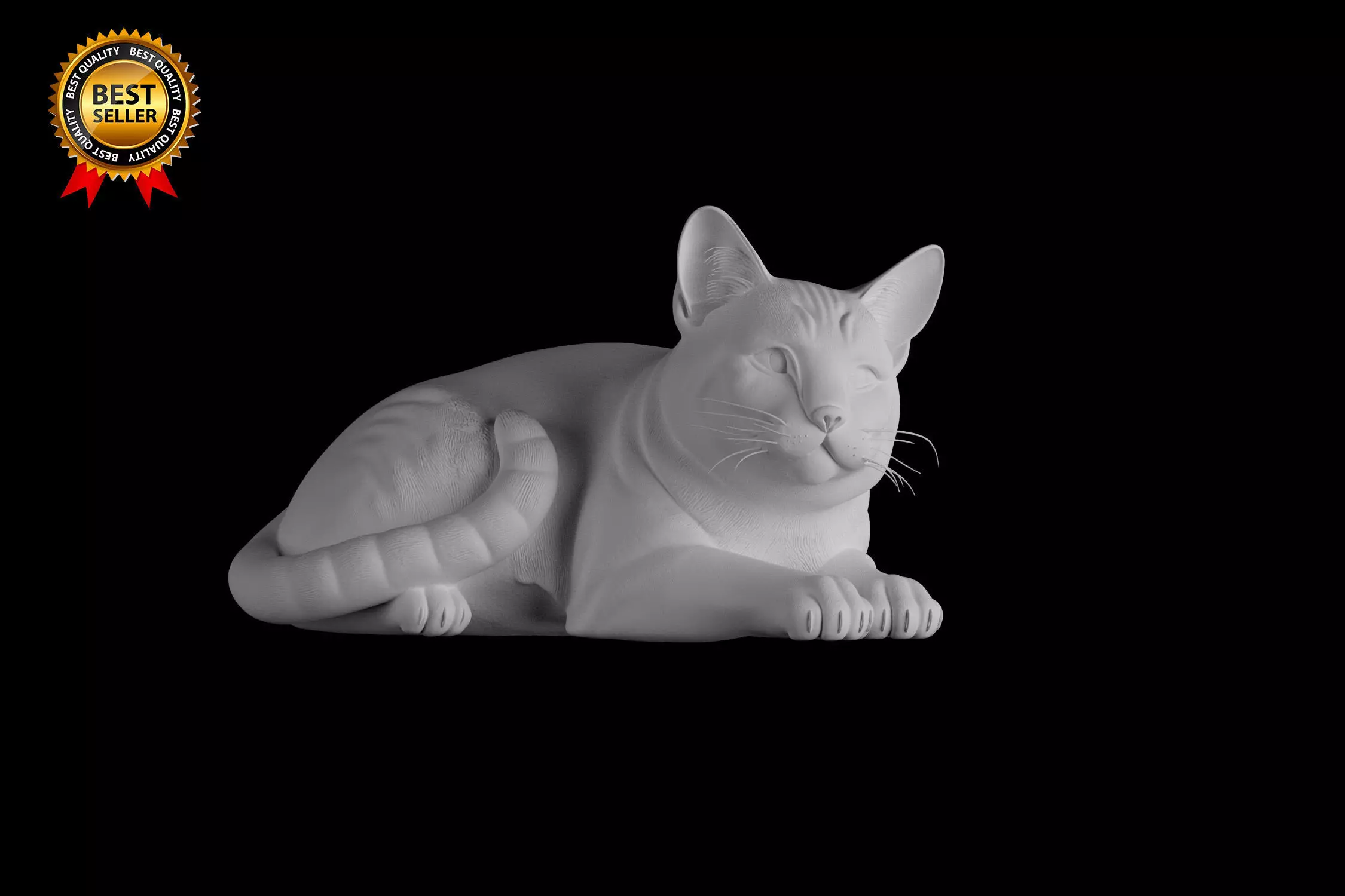 Cat Print Model Lying Down Relaxed Pose 3D print model